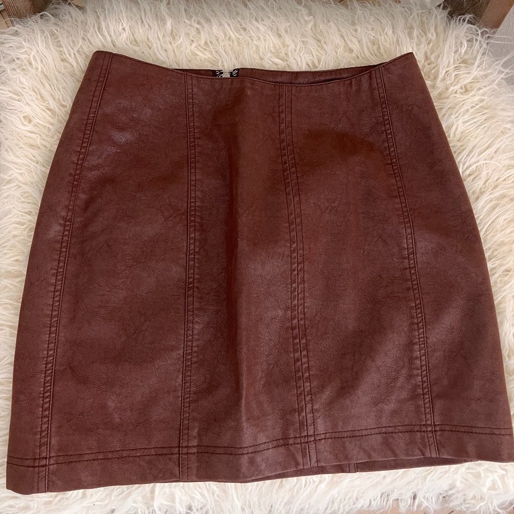 Free People Faux Leather Skirt